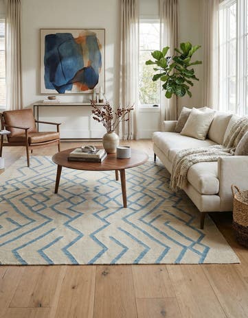 6' 3 x 7' 8 Hand Woven Kilim Modern Wool Rug
