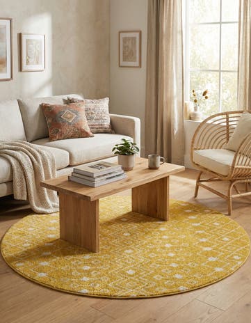 5' 3 x 5' 3 Moroccan Trellis Round Rug