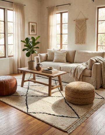 5' 2 x 7' 5 Hand Knotted Moroccan Wool Rug