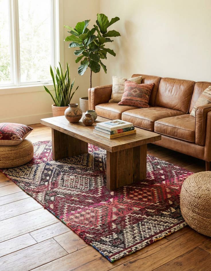 Detail image of 5' x 7' 8  Hand Knotted Moroccan Wool Rug