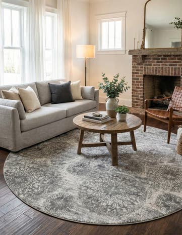 Light Gray Monte Carlo Round Rug