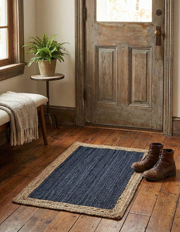 Detail image of 2' x 3' 1  Hand Braided Jute Rug