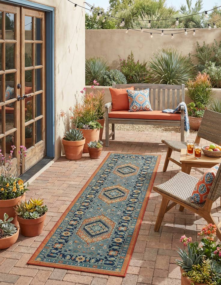Detail image of 2' 7 x 10'  Washable Baja Indoor / Outdoor Runner Rug
