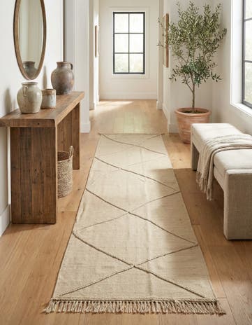 2' 10 x 9' 5 Hand Knotted Moroccan Wool Runner Rug