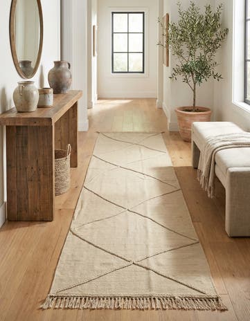 2' 10 x 9' 5 Hand Knotted Moroccan Wool Runner Rug
