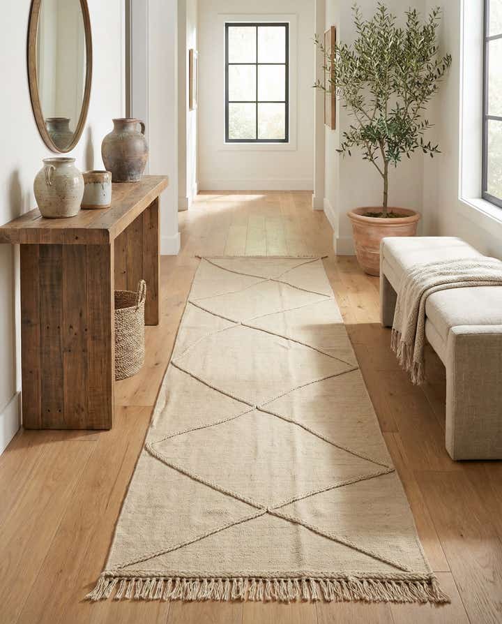 2' 10 x 9' 5 Hand Knotted Moroccan Wool Runner Rug