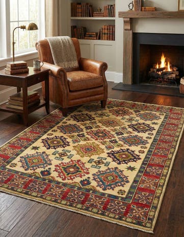 4' x 6' Hand Knotted Kazak Rug