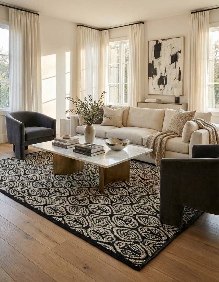 Detail image of 8' 2 x 10' 1  Hand Knotted Moroccan Wool Rug