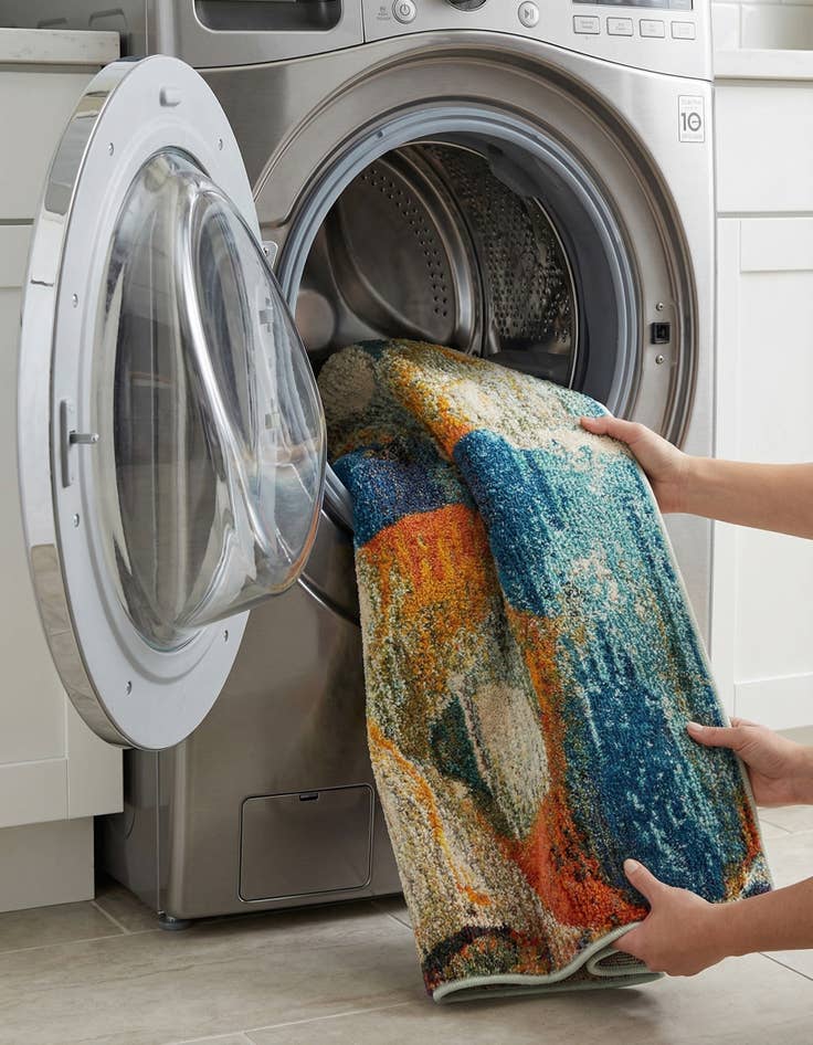 Detail image of 2' x 4'  Washable Haerfest Runner Rug