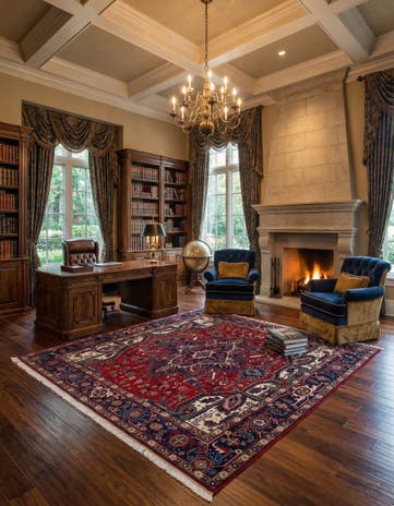 8' 3 x 8' 3 Heriz Wool Square Rug
