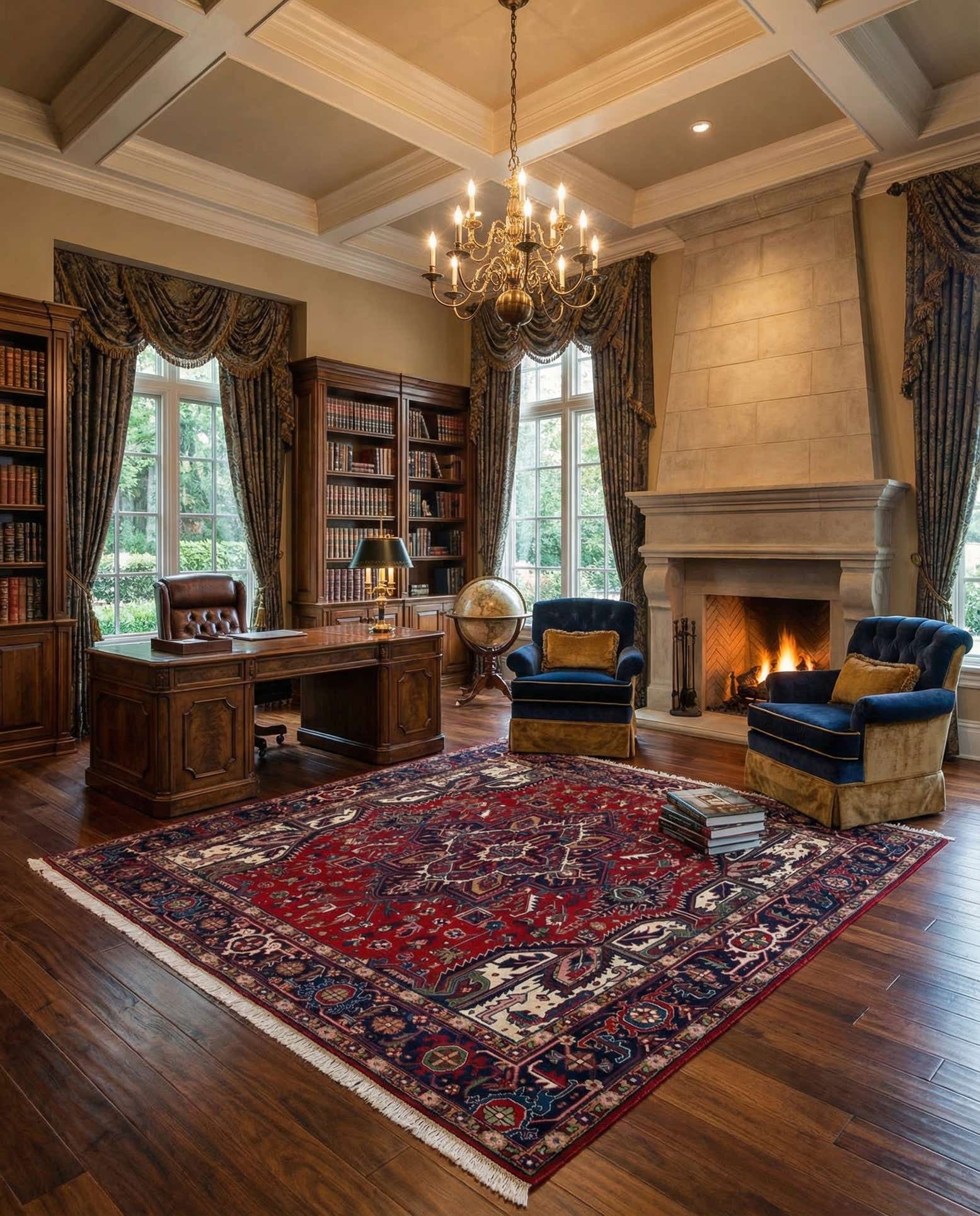8' 3 x 8' 3 Heriz Wool Square Rug