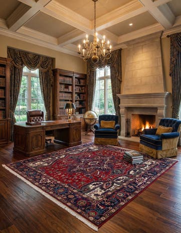 8' 3 x 8' 3 Heriz Wool Square Rug