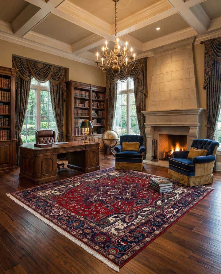 8' 3 x 8' 3 Heriz Wool Square Rug