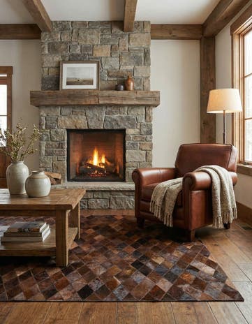 4' 1 x 5' 11 Cowhide Stocks Rug