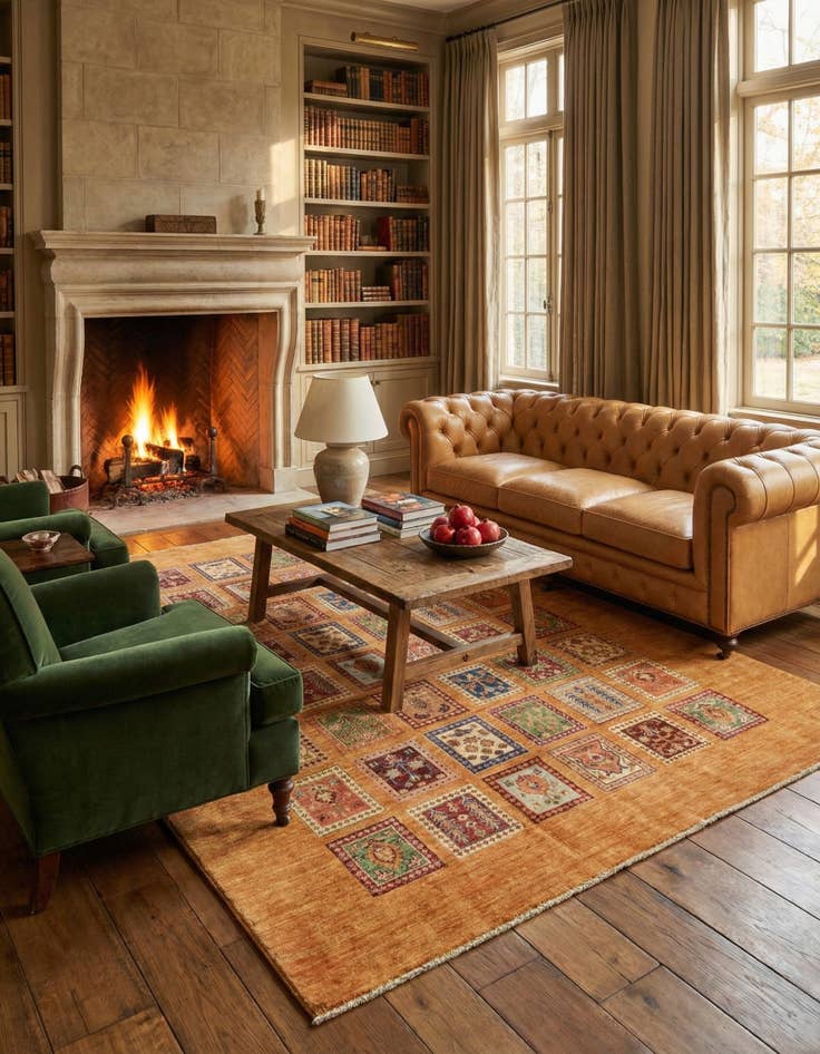 Detail image of 5' 9 x 8' 2  Hand Knotted Ariana Ziegler Rug