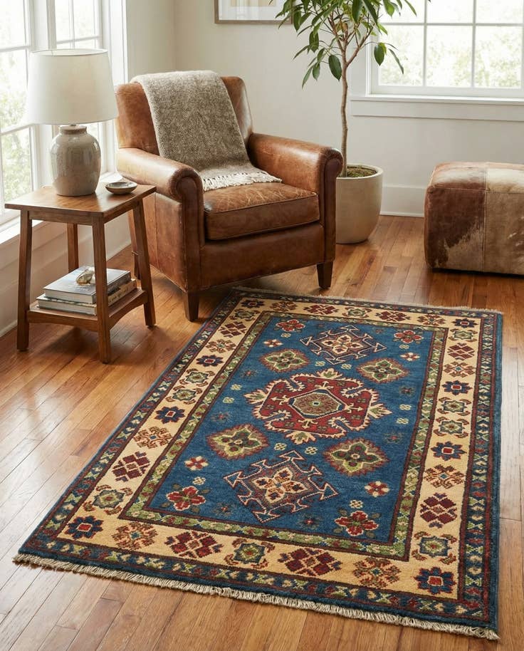 Detail image of 2' 7 x 4' 3 Hand Knotted Kazak Rug