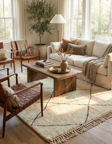 7' x 10' 2 Hand Knotted Moroccan Wool Rug
