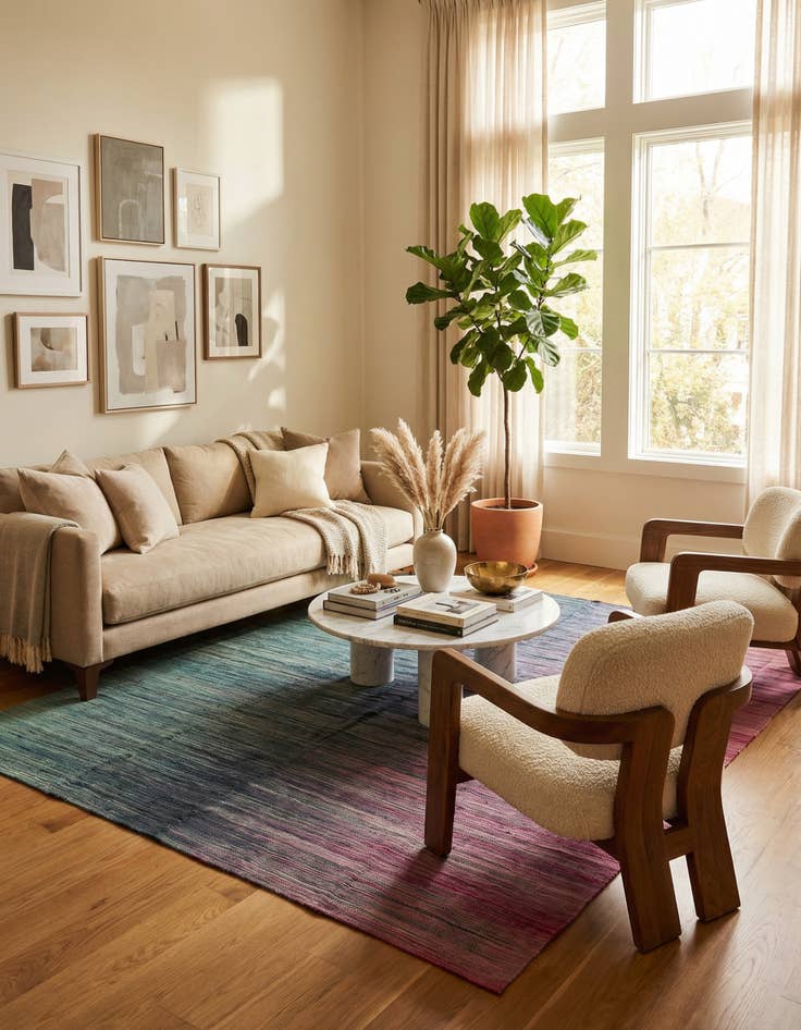 Detail image of  7' 8 x 9' 7  Hand Woven Kilim Modern Wool Rug