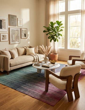 7' 8 x 9' 7 Hand Woven Kilim Modern Wool Rug