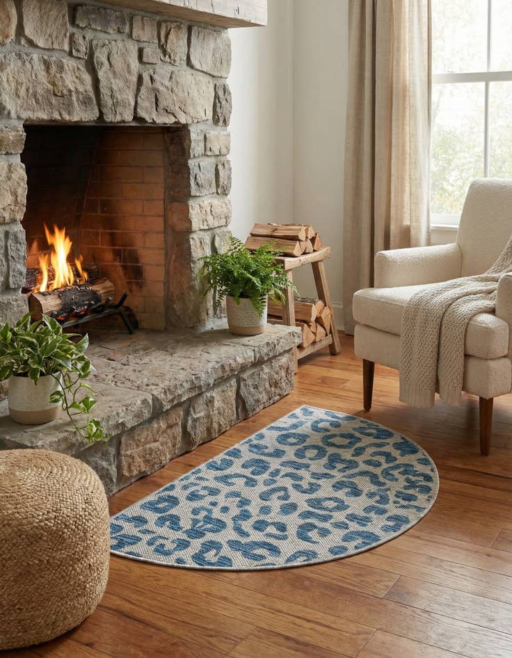 Detail image of 2' 2 x 3' 7  Washable Safari Indoor / Outdoor Hearth Rug