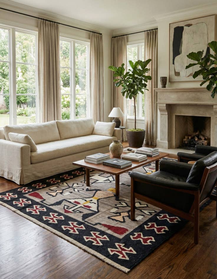 Detail image of  7' 9 x 10' 4  Hand Knotted Darya Wool Rug