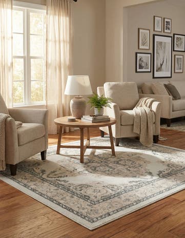 Ivory Parker Square Rug