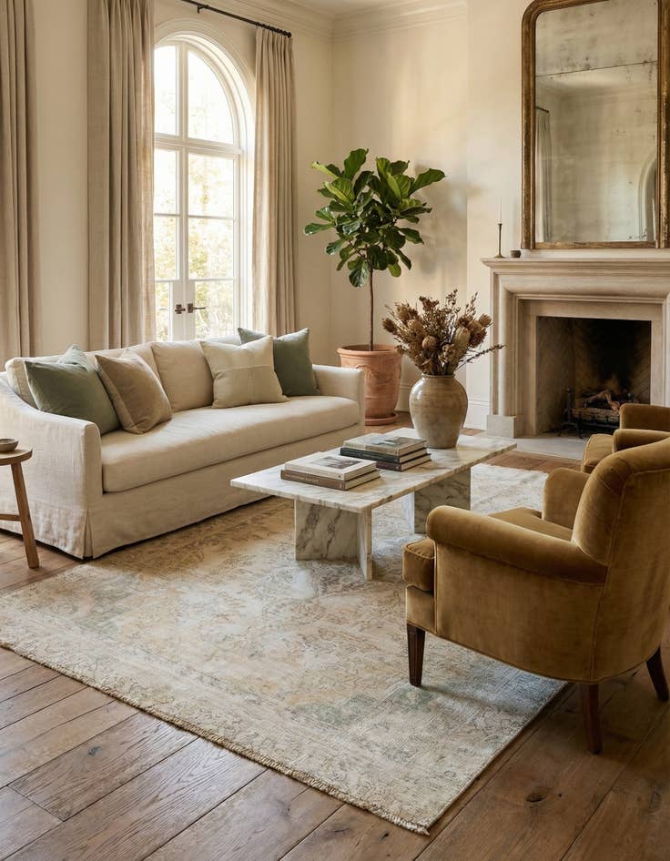 Detail image of 5' 7 x 9' 1  Hand Knotted Ultra Vintage Persian Wool Rug