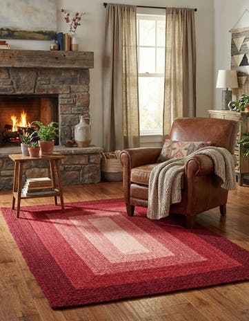 4' 1 x 6' 1 Hand Braided Wool Rug