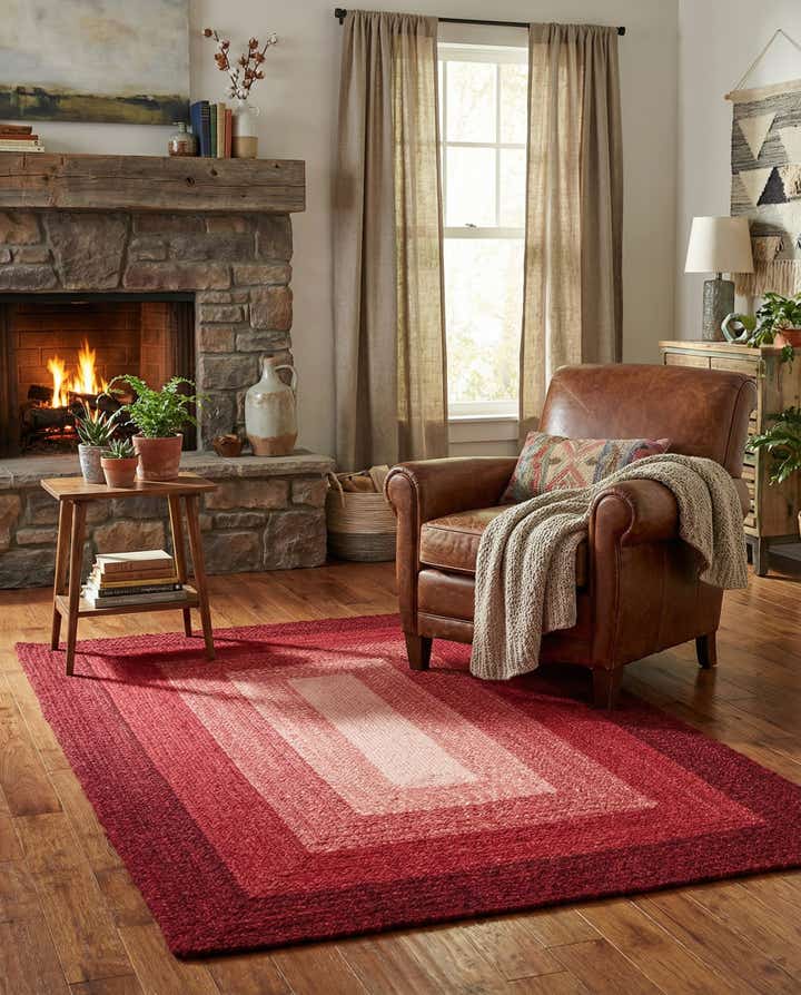 4' 1 x 6' 1 Hand Braided Wool Rug