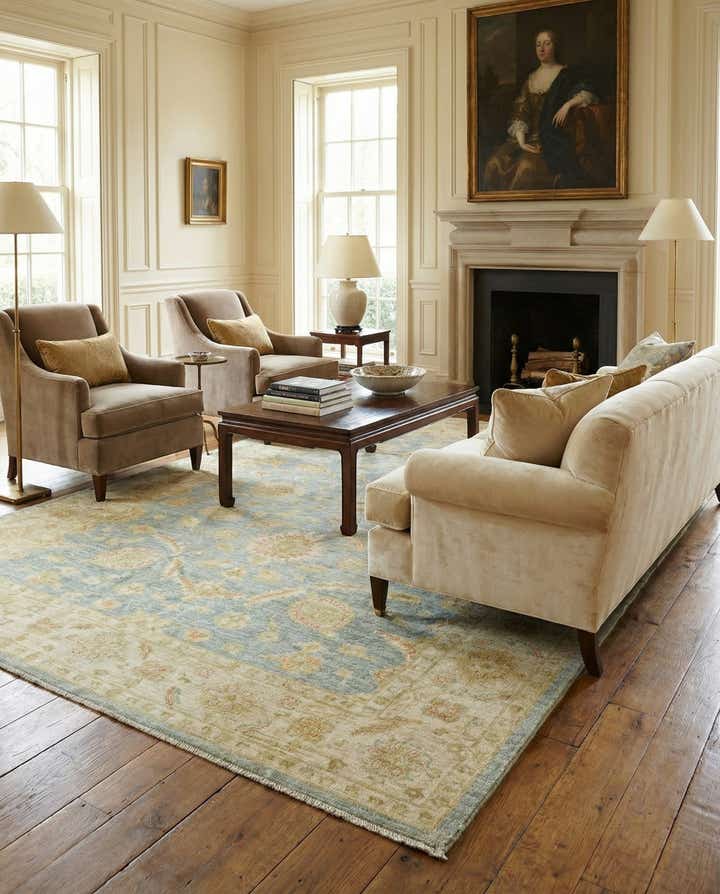 6' 7 x 9' 7 Hand Knotted Peshawar Ziegler Rug