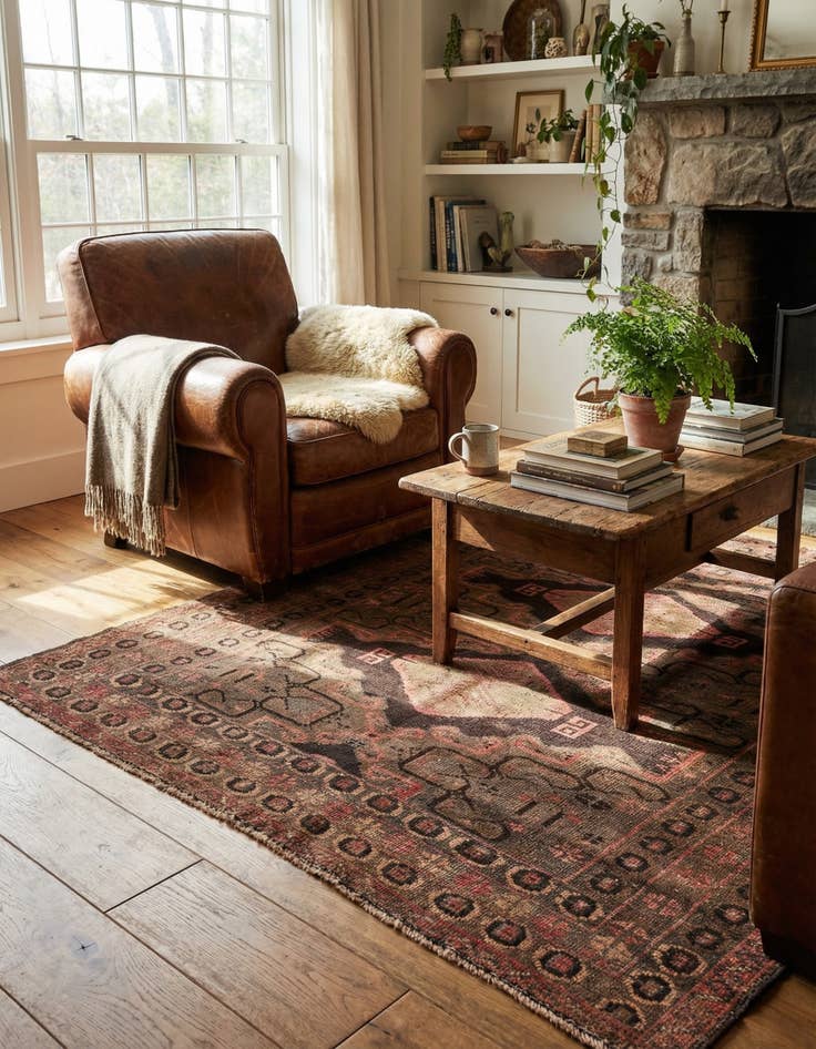 Detail image of  3' 5 x 6'  Hand Knotted Ultra Vintage Persian Wool Rug