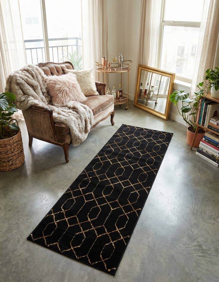 Detail image of  2' x 5'  Marilyn Monroe™ Glam Trellis Runner Rug