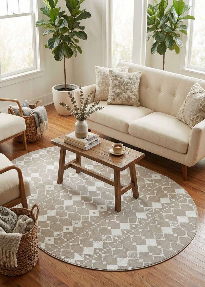 7' 10 x 10' Easy-Clean Lattice Indoor / Outdoor Oval Rug