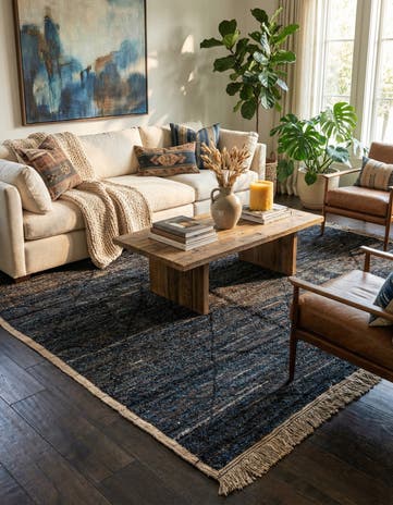 6' 2 x 9' 3 Hand Knotted Moroccan Wool Rug