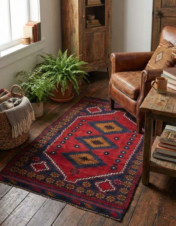 2' 10 x 4' 9 Hand Knotted Balouch Persian Wool Rug