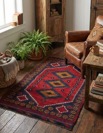 2' 10 x 4' 9 Hand Knotted Balouch Persian Wool Rug