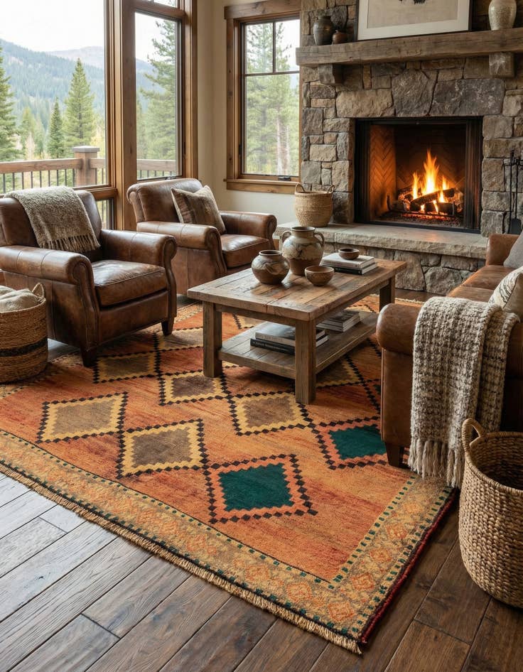 Detail image of  4' 11 x 6' 6 Gabbeh Wool Rug