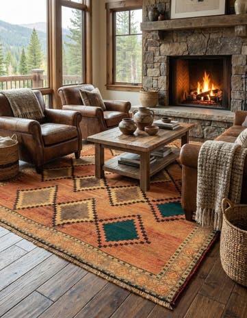 4' 11 x 6' 6 Gabbeh Wool Rug