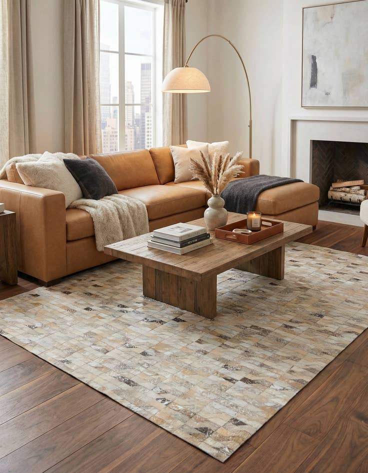 Detail image of  5' 4 x 7' 6 Cowhide Rug