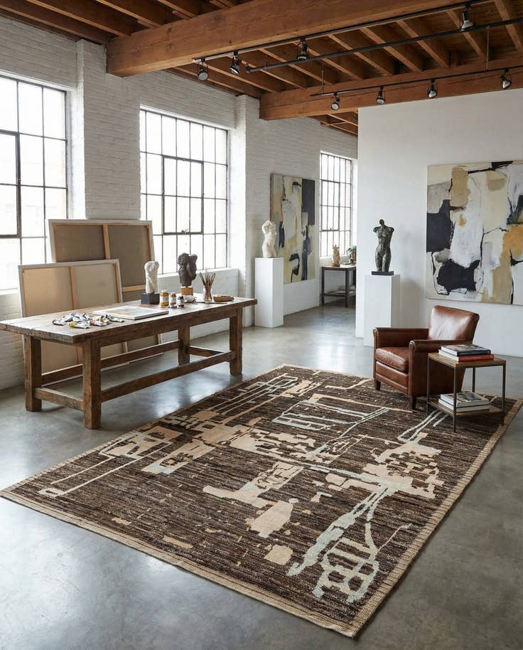 Detail image of 9' x 12' 8 Hand Knotted Beni Marok Rug