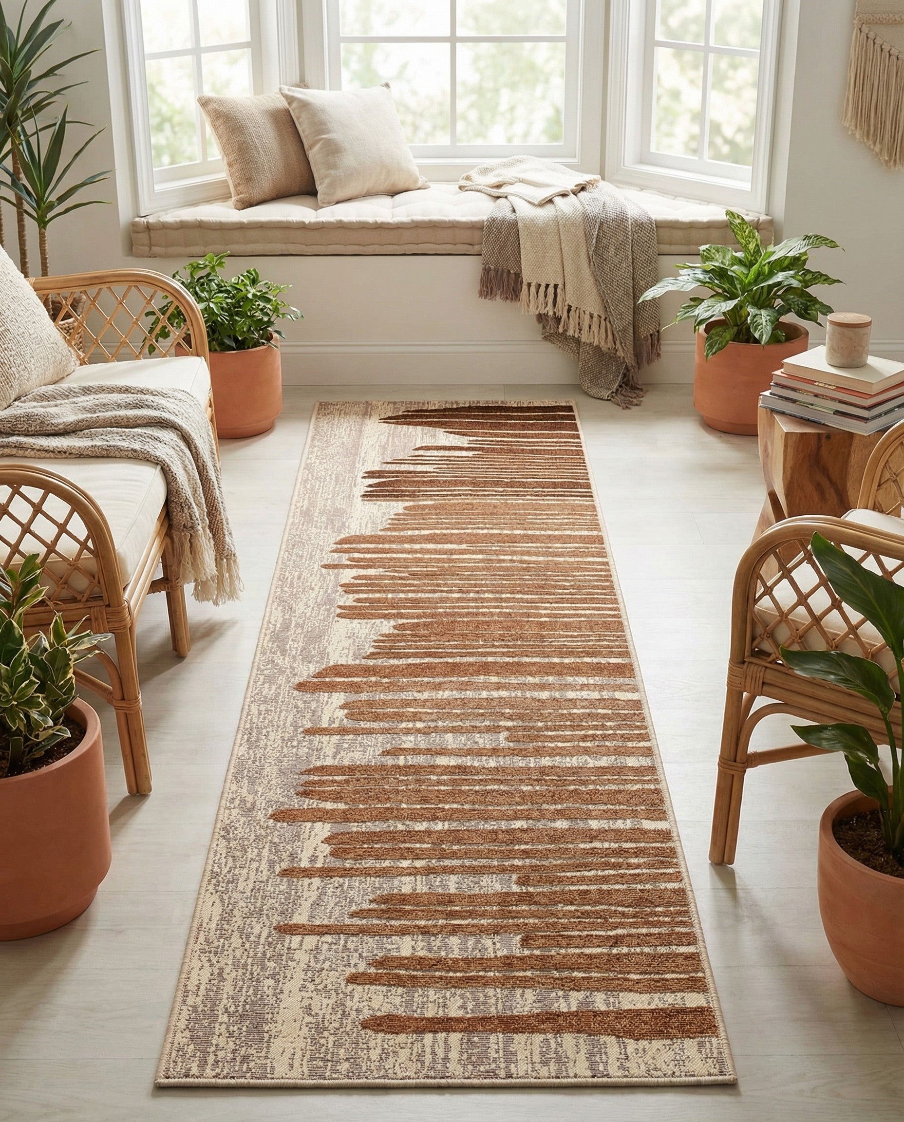 2' x 8' Easy-Clean Modern Indoor / Outdoor Runner Rug