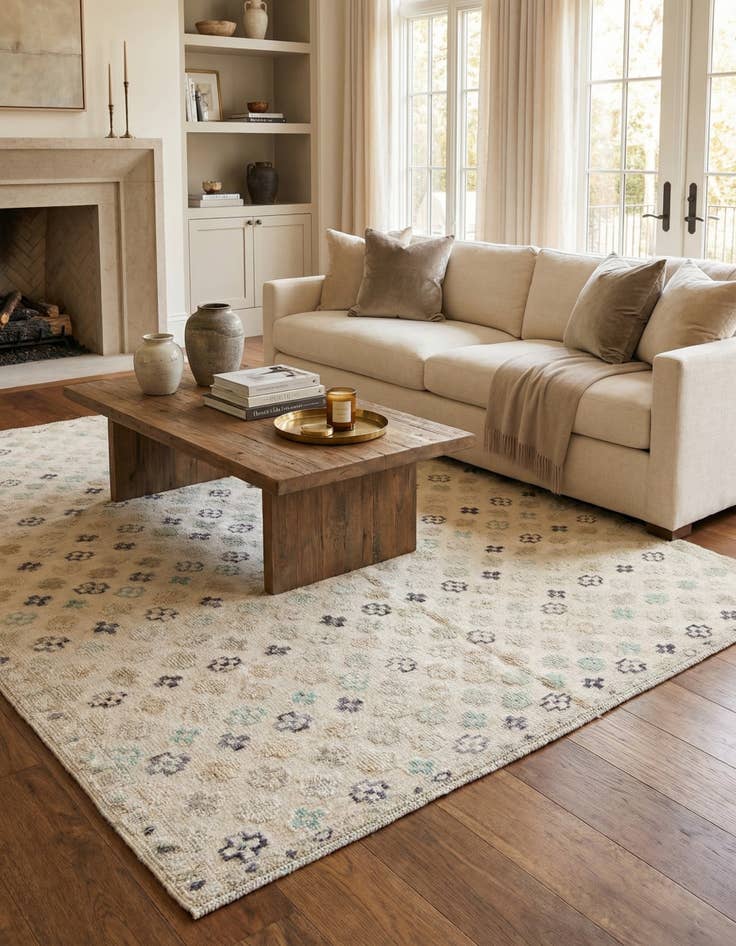 Detail image of 6' 3 x 9' 4  Hand Knotted Darya Wool Rug