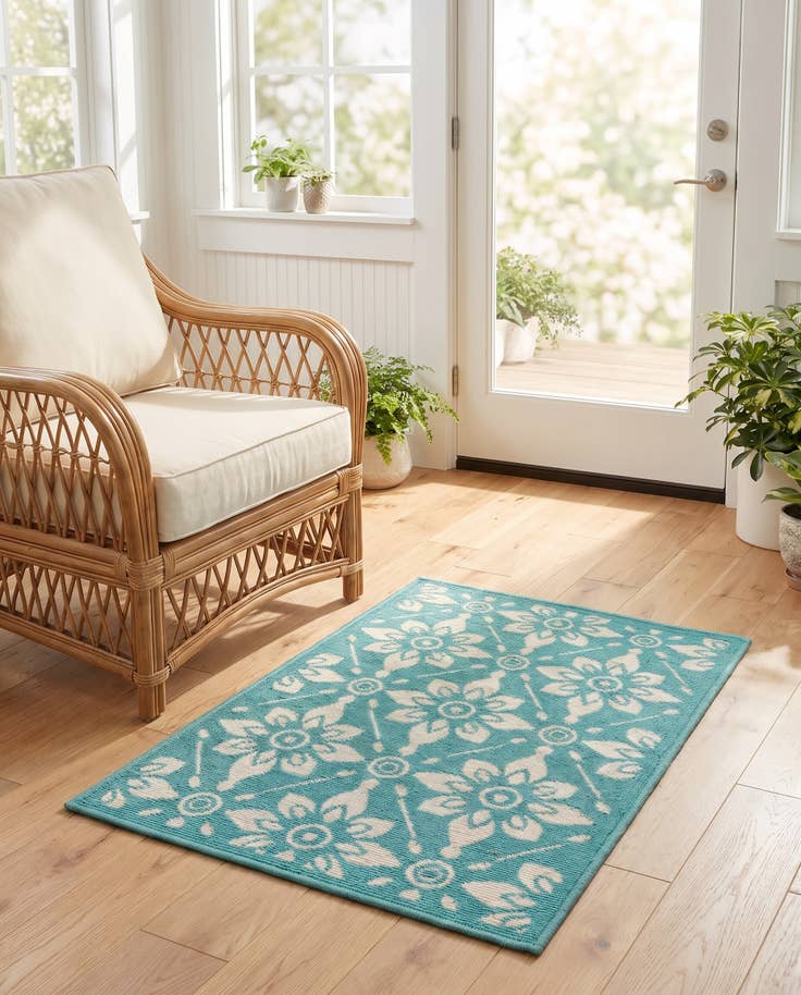 Detail image of 2' x 3' Easy-Clean Trellis Indoor / Outdoor Rug