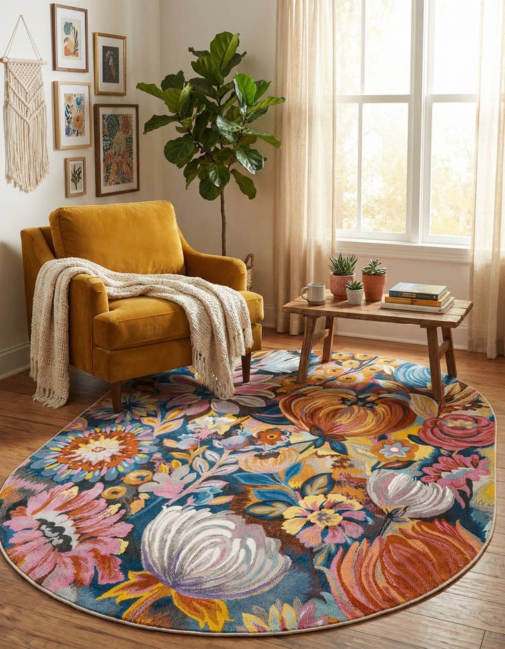 Detail image of 5' 3 x 7' 10 Blossom Oval Rug