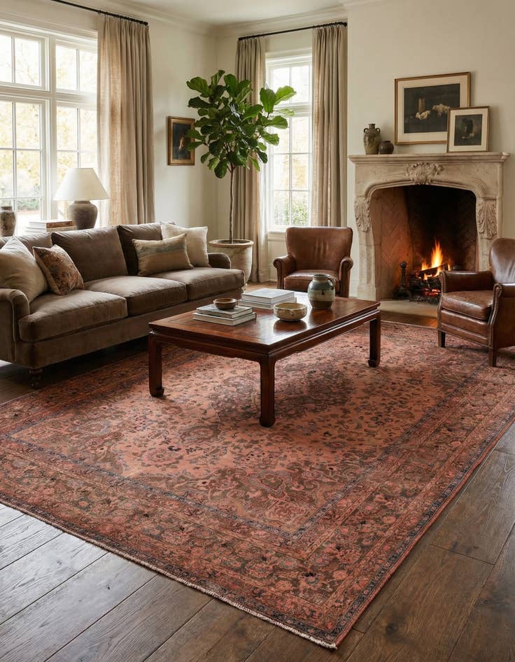 Detail image of 9' 5 x 12' 6  Hand Knotted Ultra Vintage Persian Wool Rug