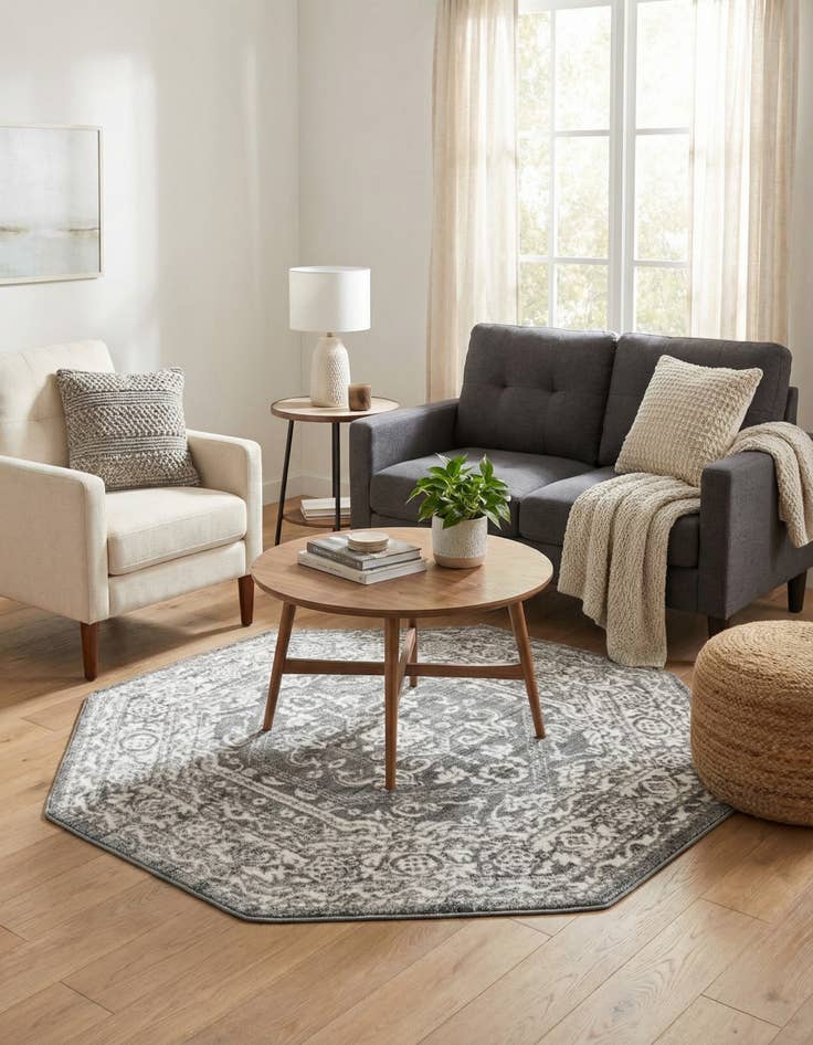 Detail image of  5' 3 x 5' 3 Boston Octagon Rug