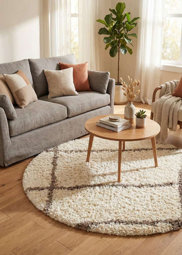 5' x 5' Infinity Shag Round Rug
