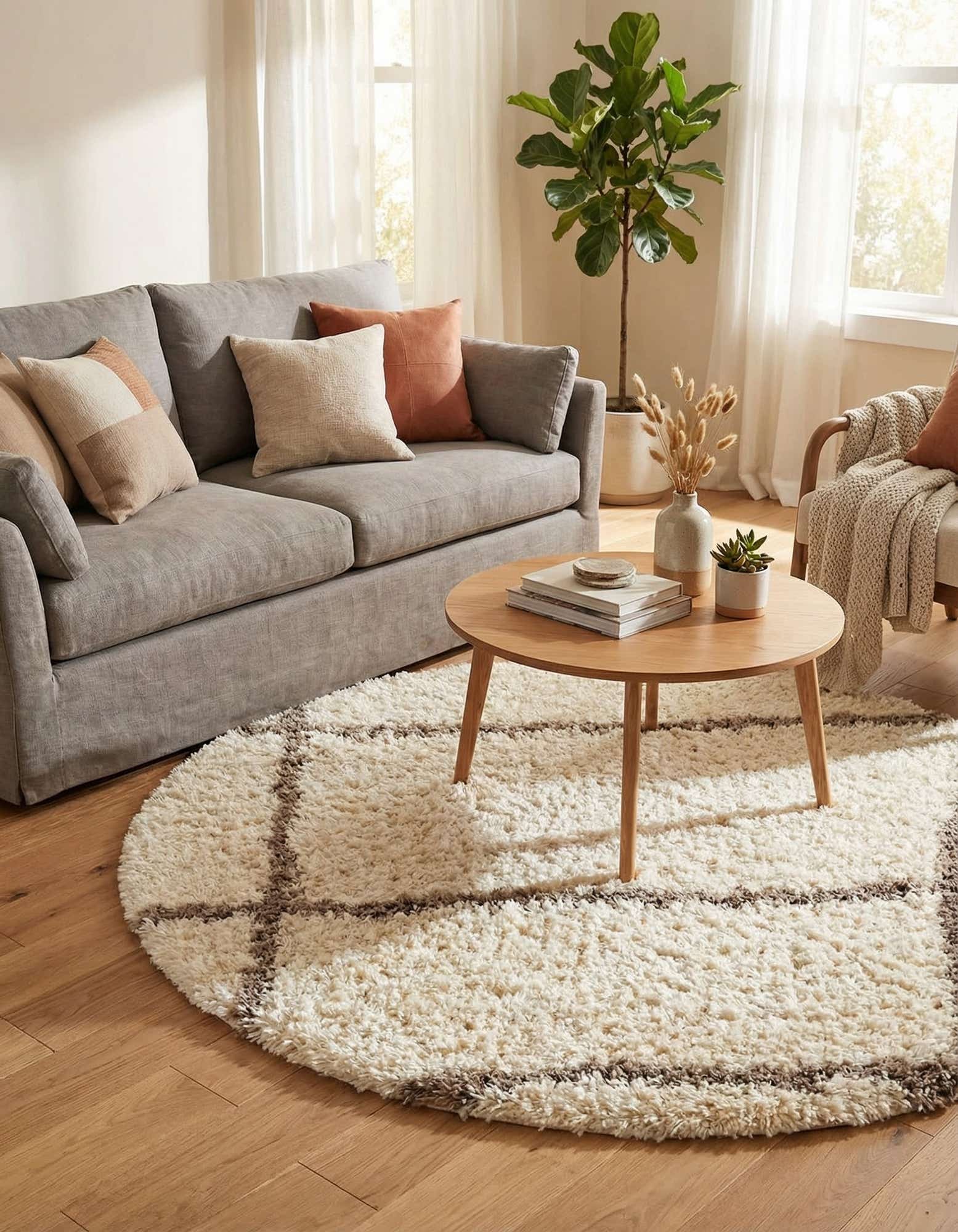 5' x 5' Infinity Shag Round Rug
