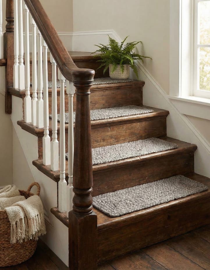 0' 9 x 2' 6 Hand Woven Braided Jute Stair Rug