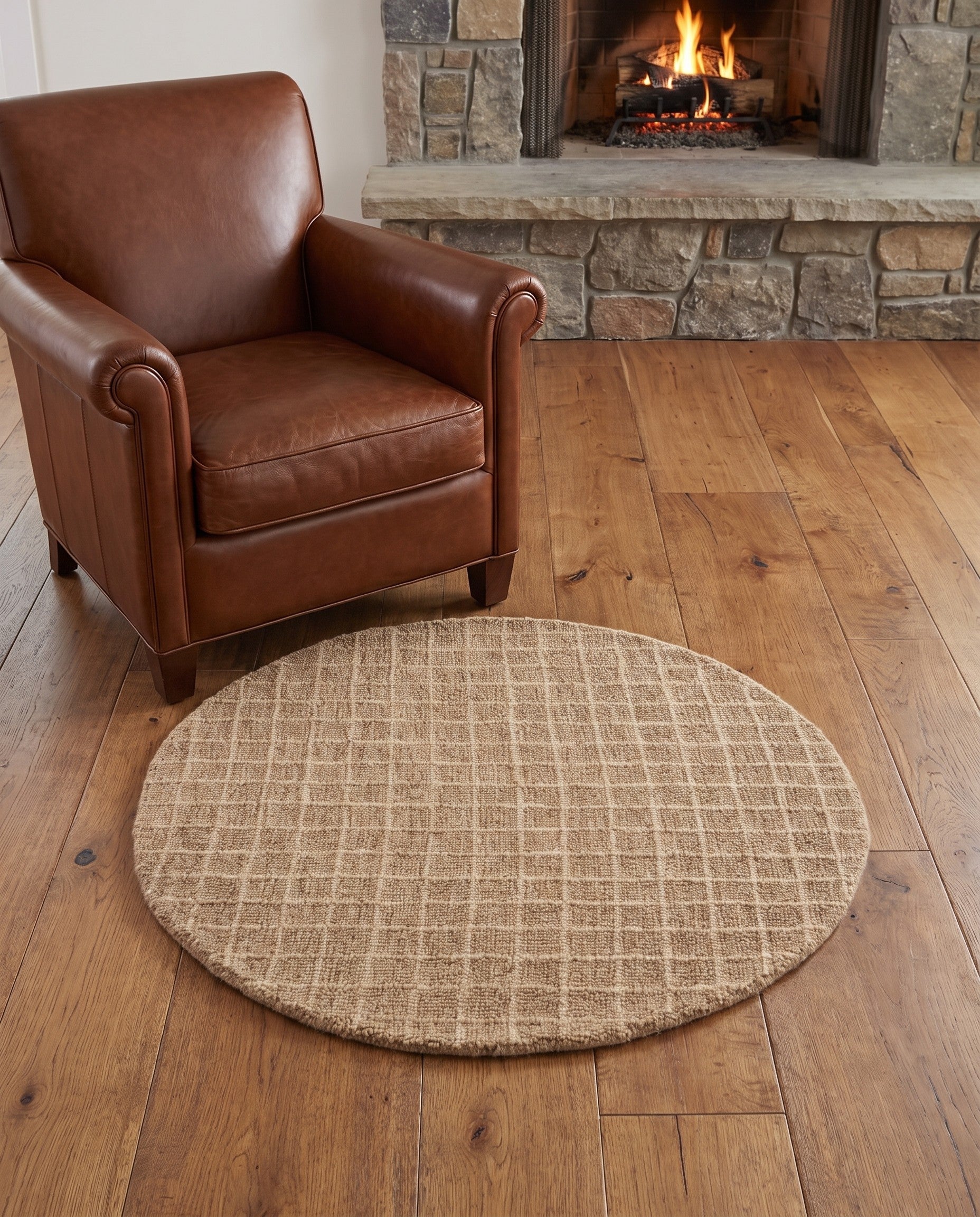 100cm x 100cm Heritage Line Wool Round Rug